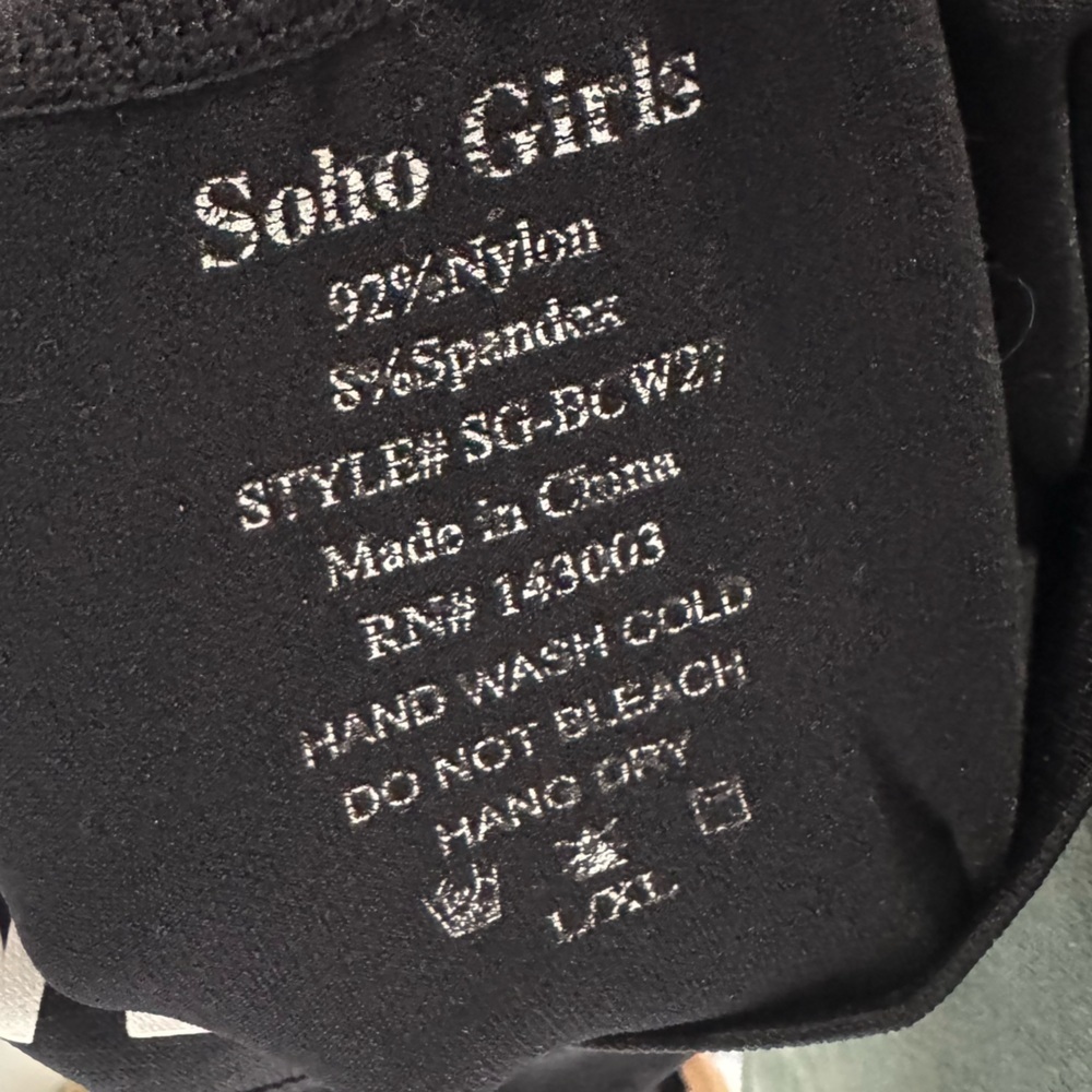 Mesh Panel High Waisted Athletic Leggings Black L/XL Soho Girls Edgy Sporty - Picture 10 of 12